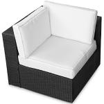 XINRO (1er Polyrattan Lounge Eck Sessel - Gartenmöbel Ecksessel Rattan - durch andere Polyrattan Lounge Gartenmöbel Elemente erweiterbar - In/Outdoor - handgeflochten - schwarz