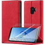 Rote Samsung Galaxy S9 Hüllen Art: Flip Cases mit Bildern aus Leder 