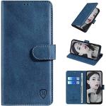 Blaue Motorola Moto G54 Hüllen Art: Flip Cases mit Bildern aus Leder für Herren 