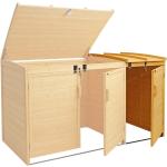 Braune Mendler Nachhaltige Mülltonnenboxen 201l - 300l aus Tannenholz mit Deckel 
