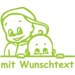 XL Babyaufkleber für Geschwister mit Wunschtext - Motiv G3-JJ (25 cm)
