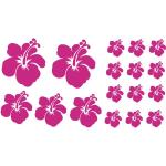 XL Design Set F in Pink 17 Stück HIBISKUS Blüten Wandtattoo Blumen oder Autoaufkleber selbstklebende Wandsticker Out- & Indoor, Wandaufkleber & Fensterbild wählen Sie aus 32 Farben