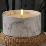 Graue Romantische 15 cm LED Kerzen mit beweglicher Flamme aus Zement 