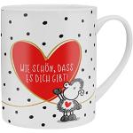 Sheepworld XL-Tasse "Schön, dass es dich gibt" | Große Tasse aus Porzellan, Jumbo-Tasse, 60 cl, Tasse mit Spruch | Geschenk, Freund, Freundin | 46219