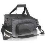 Anthrazitfarbene XLC Gepäckträgertaschen 10l mit Reißverschluss 