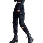 Schwarze Schlangenmuster Hip Hop Freizeithosen mit Reißverschluss aus Softshell für Damen Größe XXL für Partys 