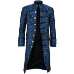 Dunkelblaue Stehkragen Trenchcoats lang mit Knopf aus Wolle für Herren Größe M für den für den Winter 