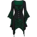 Grüne Gothic Tunika-Blusen aus Spitze für Damen Größe XL für den für den Herbst 
