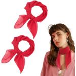 Rote Elegante Quadratische Seidentücher aus Chiffon für Damen Einheitsgröße 