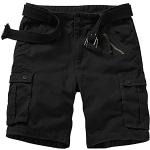 Schwarze Casual Cargo-Shorts mit Reißverschluss schmutzabweisend für Damen Größe S für den für den Sommer 