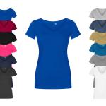 Schwarze Elegante Kurzärmelige V-Ausschnitt T-Shirts aus Baumwolle für Damen Größe L 
