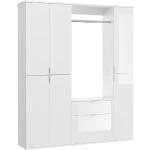 Reduzierte Weiße Moderne Garderoben Sets & Kompaktgarderoben aus Holz Breite 150-200cm, Höhe 150-200cm, Tiefe 0-50cm 4-teilig 