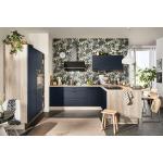 Blaue Xora U-förmige Küchenmöbel aus Eiche Breite 250-300cm, Höhe 250-300cm, Tiefe 250-300cm 