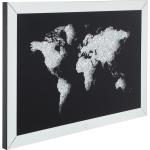 Reduzierte Graue Xora Rechteckige LED Bilder & Leuchtbilder mit Weltkartenmotiv aus MDF 80x120 