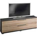 Anthrazitfarbene Xora TV-Lowboards & Fernsehtische aus Eiche Breite 100-150cm, Höhe 100-150cm, Tiefe 0-50cm 