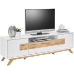 Weiße Skandinavische Xora TV-Lowboards & Fernsehtische aus Massivholz Breite 150-200cm, Höhe 150-200cm, Tiefe 0-50cm 