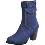 Blaue Elegante High Heel Stiefeletten & High Heel Boots Gefüttert für Damen Größe 39 für den für den Winter 