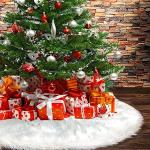 Reduzierte Runde Weihnachtsbaumdecken aus Kunstfell 
