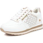 Weiße Xti Low Sneaker mit Reißverschluss aus Textil für Damen Größe 38 
