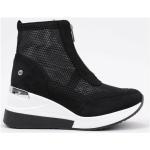 Schwarze Xti Low Sneaker aus Textil für Damen Größe 37 mit Absatzhöhe 5cm bis 7cm 