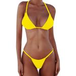 Gelbe Sexy Brazilian Bikinis gepolstert für Damen Größe S für den für den Sommer 
