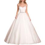 Weiße Elegante Brautkleider A-Linie für Damen Größe XL Große Größen für die Braut für den für den Sommer 