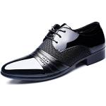 Schwarze Lack-Optik Business Hochzeitsschuhe & Oxford Schuhe aus Leder für Herren Größe 43 