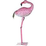 Rosa 19 cm Flamingo-Gartenfiguren aus Metall 