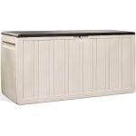 Cremefarbene Moderne Kreher Technik Auflagenboxen & Gartenboxen 201l - 300l aus Edelstahl mit Deckel 