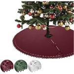 Bordeauxrote Moderne Runde Weihnachtsbaumdecken aus Fleece maschinenwaschbar 