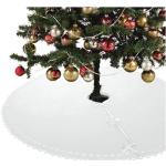 Reduzierte Cremefarbene Bio Runde Weihnachtsbaumdecken aus Fleece 