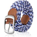 Hellblaue Geflochtene Stretchgürtel mit Schnalle aus Leder für Herren Größe XL Länge 120 