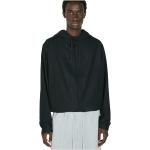 Reduzierte Schwarze adidas Y-3 Herrensweatshirts mit Reißverschluss aus Flanell mit Kapuze Größe L für den für den Winter 