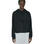 Reduzierte Schwarze adidas Y-3 Herrensweatshirts mit Reißverschluss aus Flanell mit Kapuze Größe S für den für den Winter 