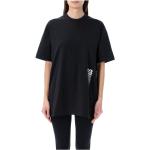Reduzierte Schwarze Kurzärmelige adidas Y-3 T-Shirts aus Baumwolle für Damen Größe L 