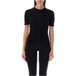 Reduzierte Schwarze Kurzärmelige adidas Y-3 T-Shirts aus Baumwolle enganliegend für Damen Größe S 