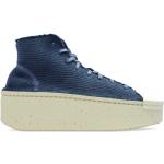 Blaue Gepunktete adidas Y-3 High Top Sneaker & Sneaker Boots aus Leder für Damen Größe 39 