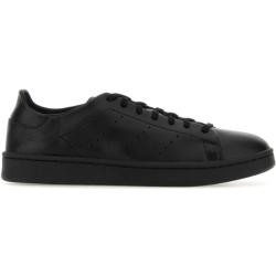 Y-3, Schwarze Leder Stan Smith Sneakers Black, Damen, Größe: 41 1/2 EU