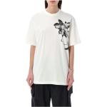 Reduzierte Weiße Kurzärmelige adidas Y-3 T-Shirts aus Baumwolle für Damen Größe S 