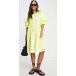 Reduzierte Gelbe Y.A.S Sommerkleider mit Puffärmeln für Damen Größe M für den für den Sommer 