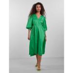 Reduzierte Grüne Unifarbene Y.A.S Bio Maxi Sommerkleider aus Baumwolle für Damen Größe S 