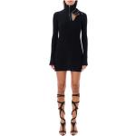 Y/Project, Strick Minikleid mit Doppelkragen Black, Damen, Größe: S