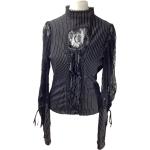 Schwarze Vintage Festliche Blusen für Damen Größe S 