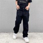 Schwarze Bestickte Y2K Jeans mit Stickerei aus Denim Handwäsche für Herren Größe 4 XL 