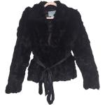 Schwarze Vintage Pelzmäntel aus Pelz für Damen Größe XS für den für den Winter 