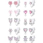 Nickelfreie Rosa Schmetterling Ohrringe mit Insekten-Motiv glänzend für Damen zum Valentinstag 