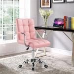 Rosa Yaheetech Ergonomische Bürostühle & orthopädische Bürostühle  aus Kunstleder gepolstert Höhe 0-50cm 