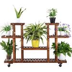 Yaheetech Blumenregale aus Holz mit Rollen Breite 100-150cm, Höhe 100-150cm, Tiefe 0-50cm 4-teilig 
