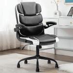 Schwarze Moderne Bürostühle & Schreibtischstühle aus Leder gepolstert 