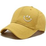 Gelbe Emoji Smiley Snapback-Caps aus Baumwolle für Herren Einheitsgröße für den für den Sommer 